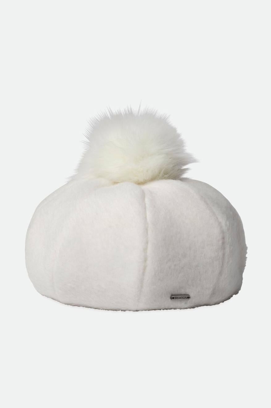 White Brixton Natalie Oversized Pom Beret Women's Hats | 345082NAG