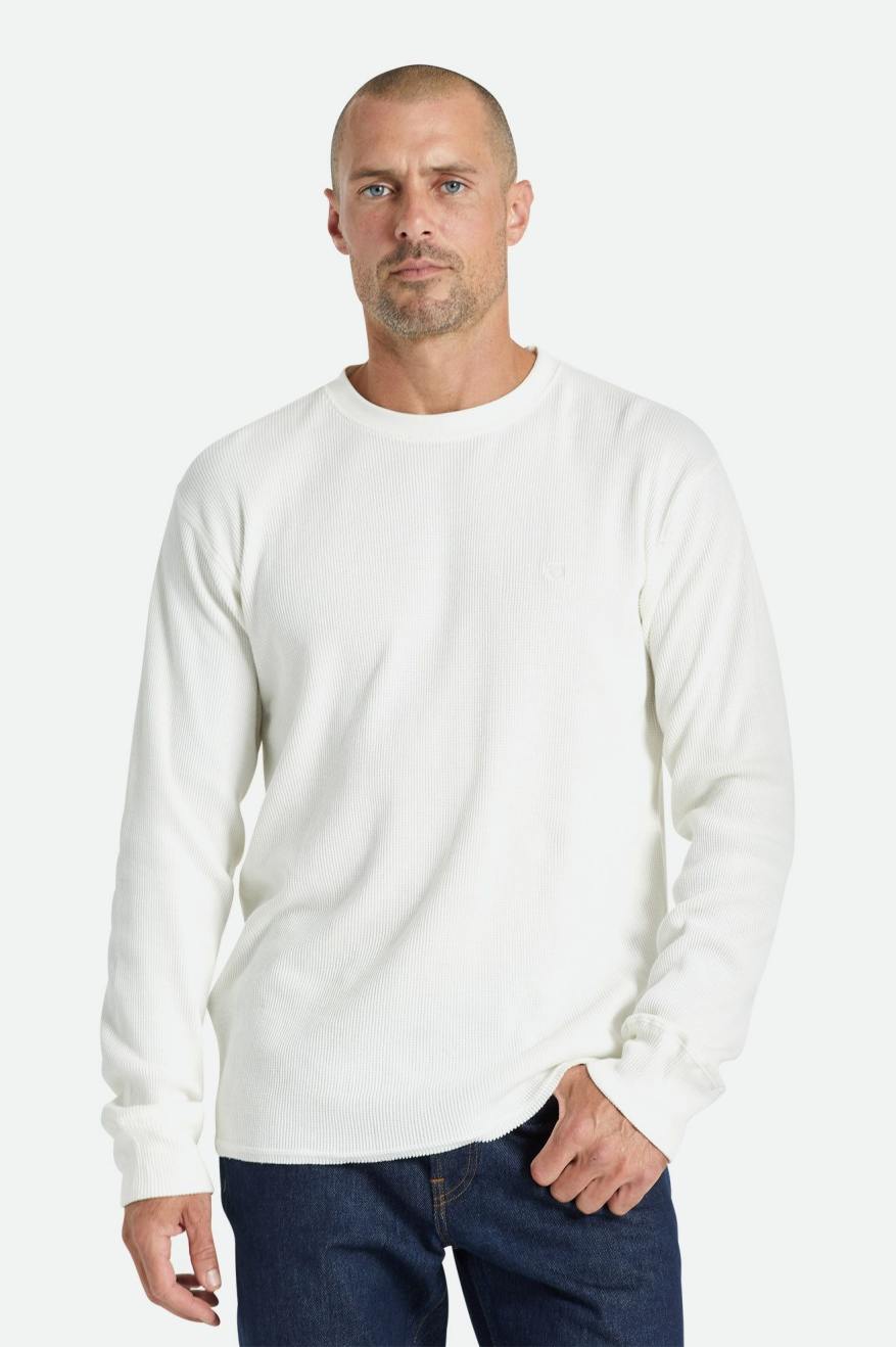 White Brixton Reserve Thermal L/S Men\'s Knitwear | 178596VYU